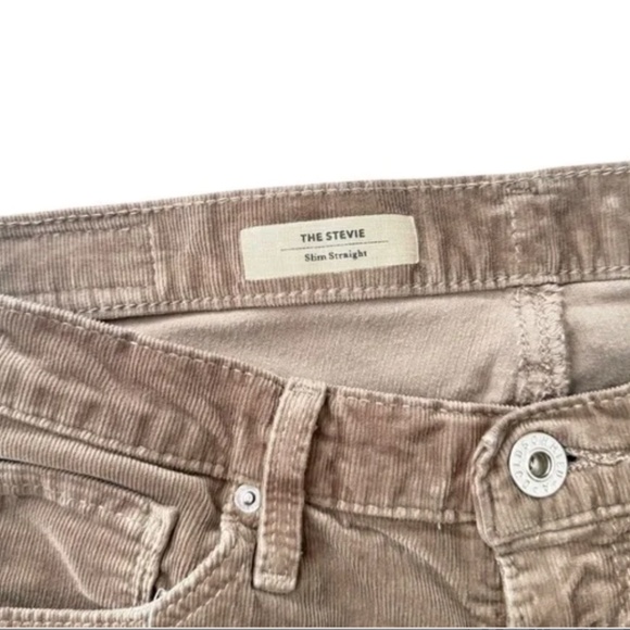 AG Tan Mushroom Corduroy SlimStraight Pants Size 27R - Picture 4 of 6